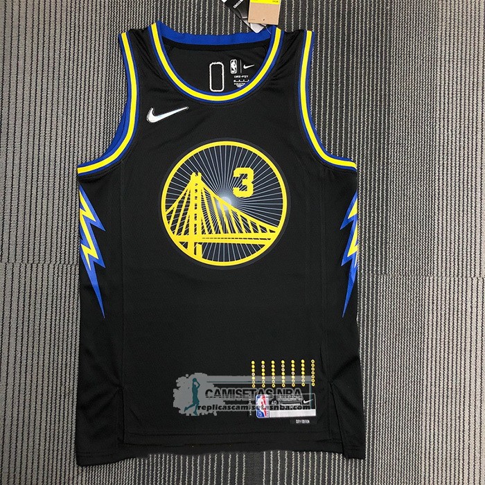 Camiseta Golden State Warriors Jordan Poole NO 3 Ciudad 2021-22 Negro